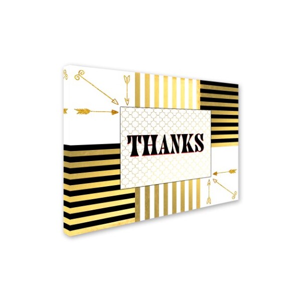 LightBoxJournal 'Black & Gold - Thank You 8' Canvas Art,24x32